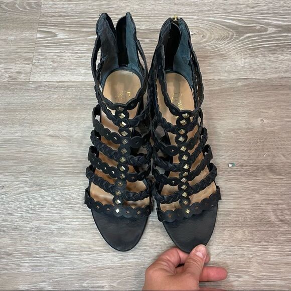 Franco Sarto Black Paisley Sandal - Picture 1 of 9